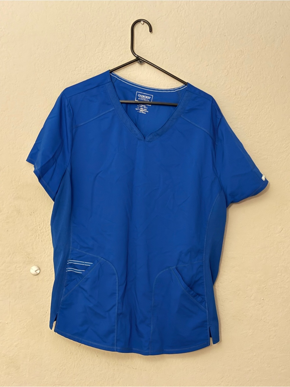 Cherokee Bright Blue V-Neck Workwear Top